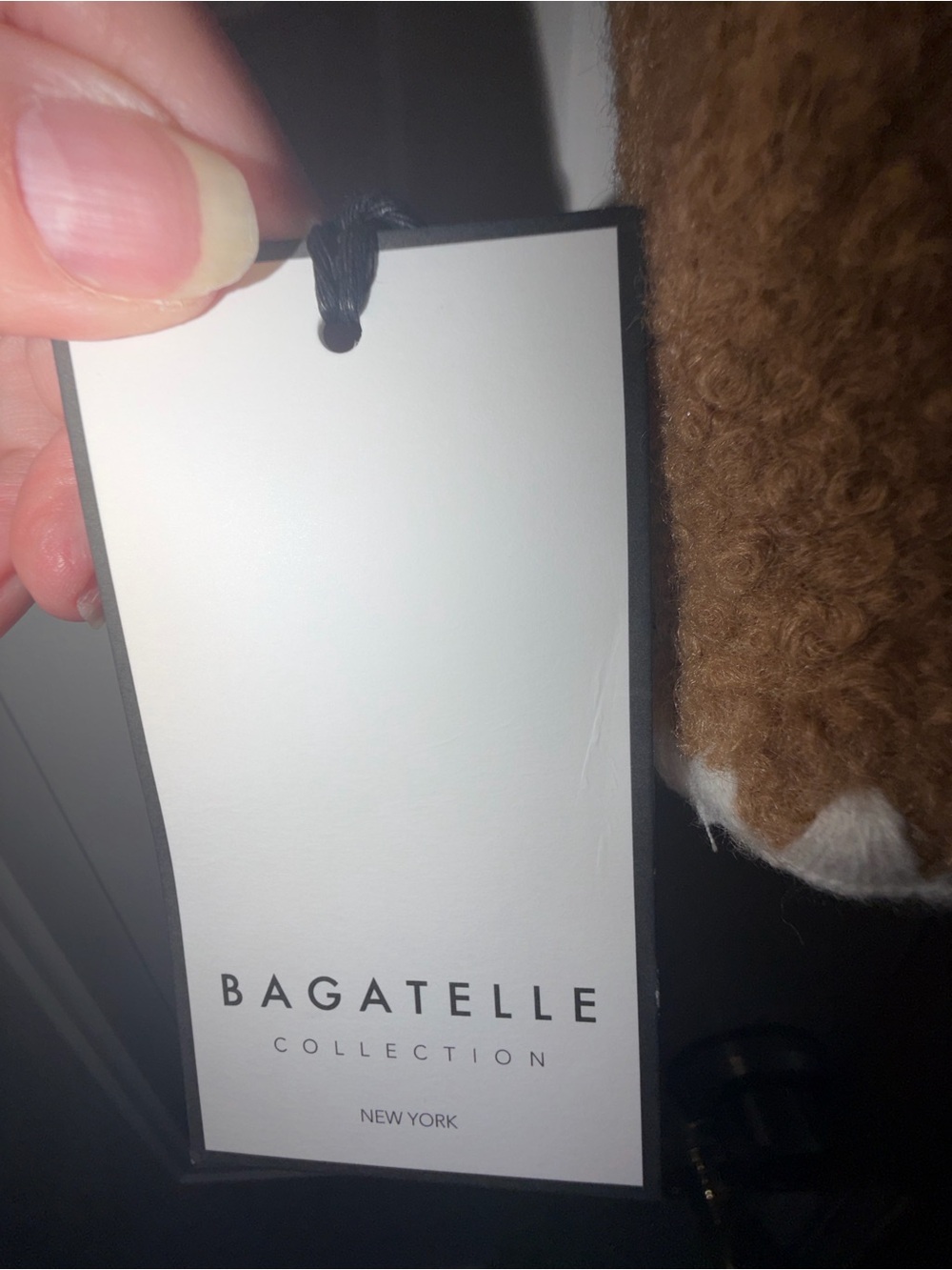 Bagatelle Camel Bouclé Cropped Jacket White Scallop Trim Cardigan Coat sz Small - Picture 7 of 11